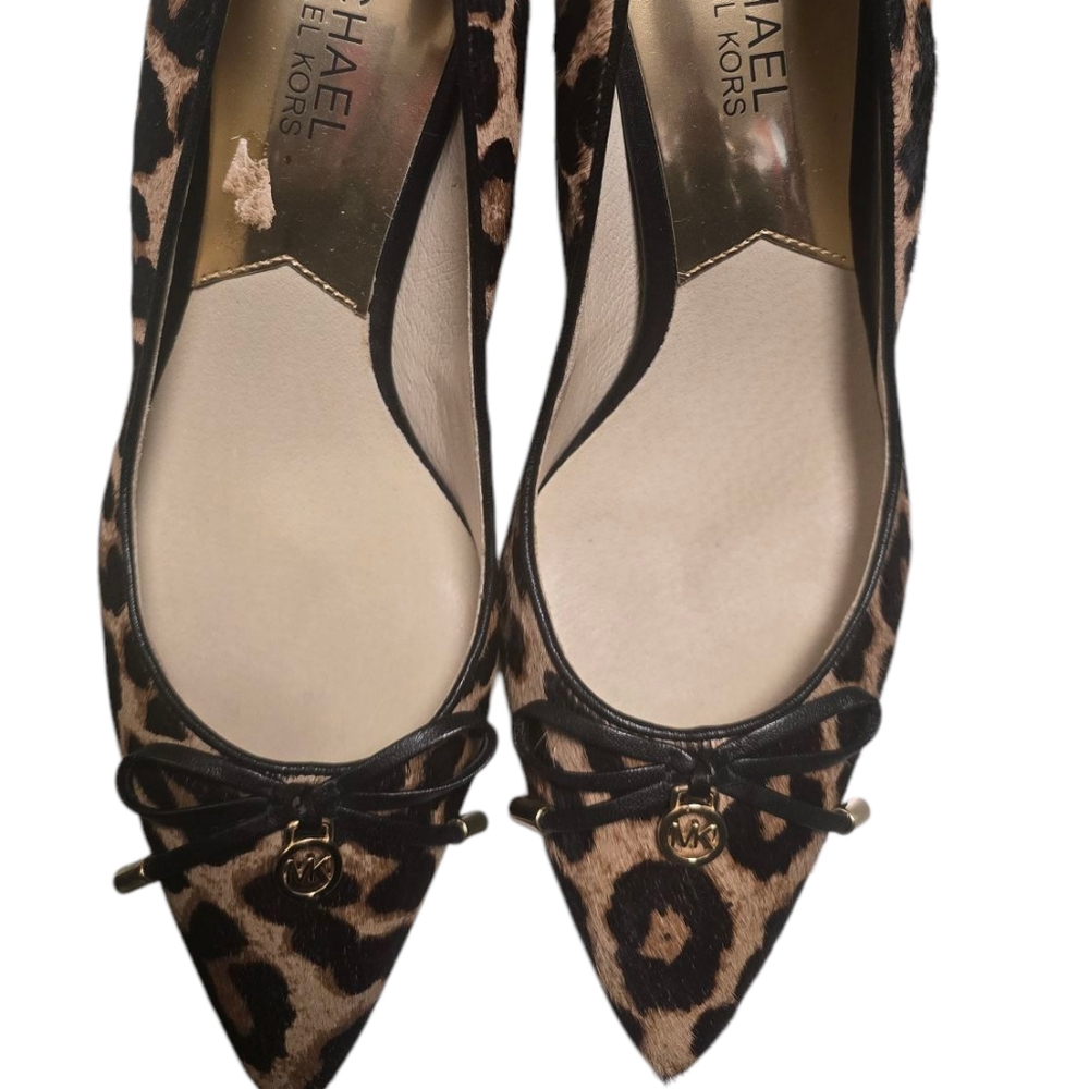 Michael Kors Brown and Black Flats with Bow Detail And Ponyhair Material
